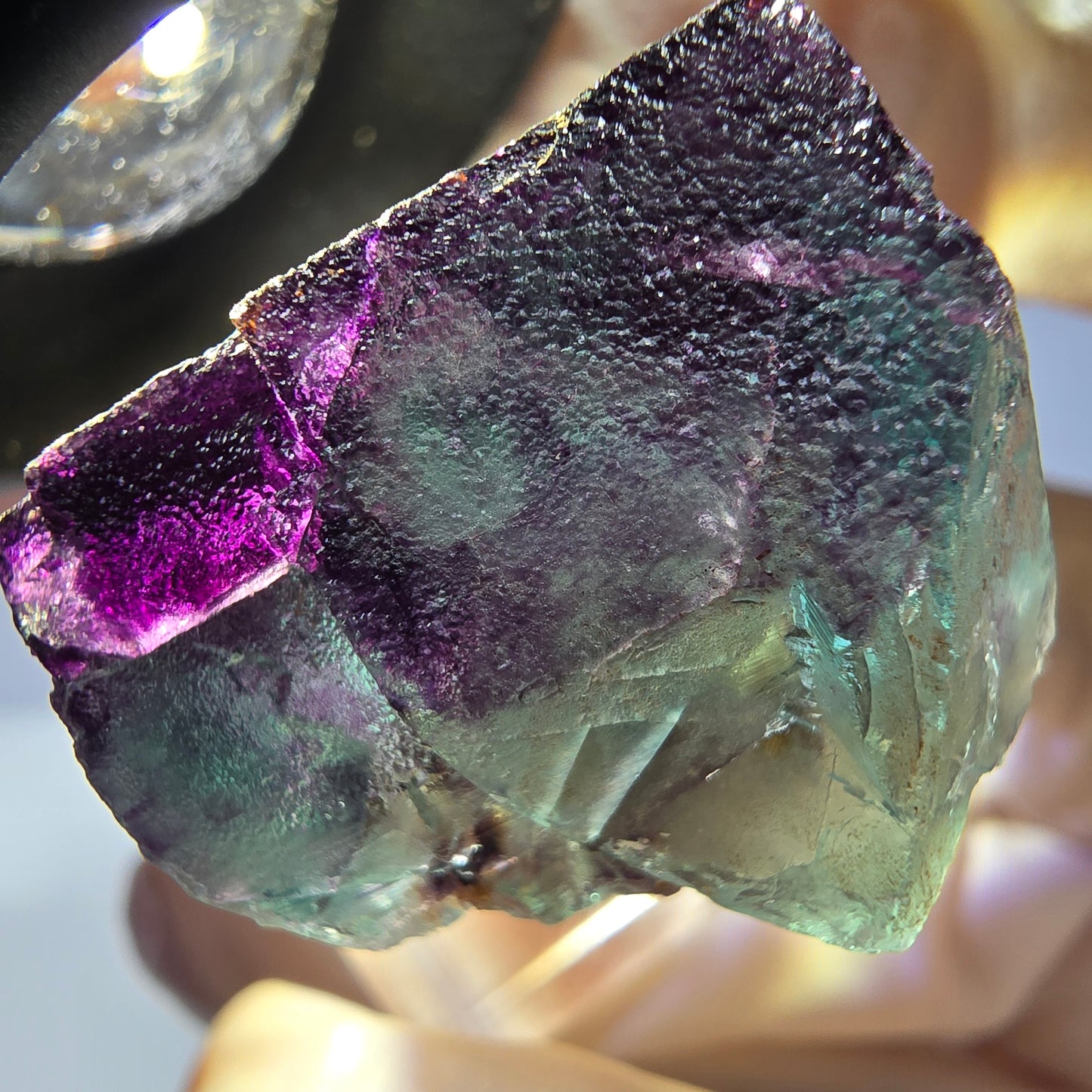 Phantom Fluorit Würfel parkettiert, grün lila Okorusu, Namibia 23*22*20mm