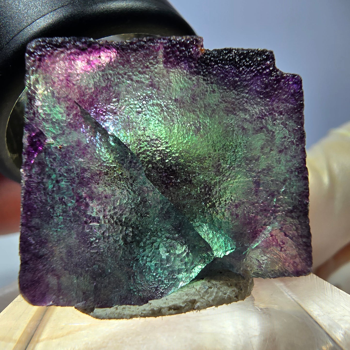 Phantom Fluorit Würfel parkettiert, grün lila Okorusu, Namibia 23*22*20mm