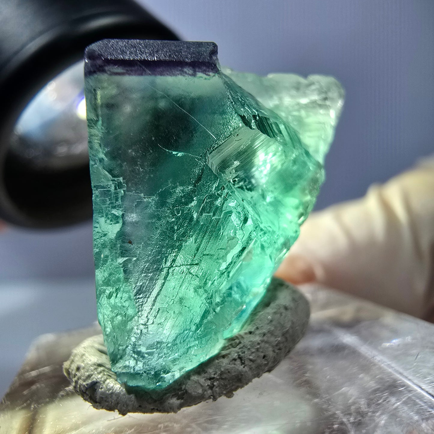 Phantom Fluorit Würfel parkettiert, grün lila Okorusu, Namibia 20*21*19mm