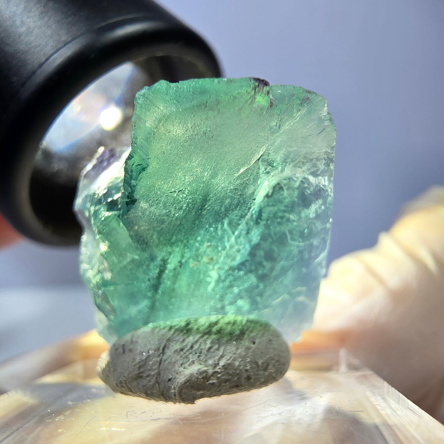Phantom Fluorit Würfel parkettiert, grün lila Okorusu, Namibia 20*21*19mm