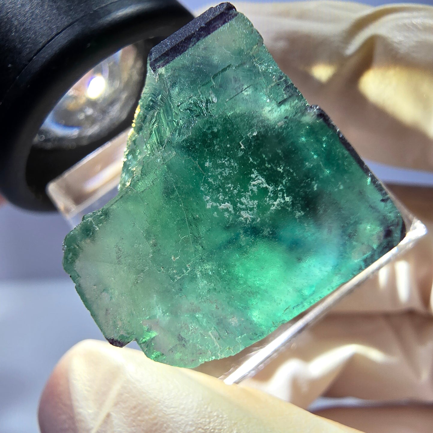 Phantom Fluorit Würfel parkettiert, grün lila Okorusu, Namibia 20*21*19mm