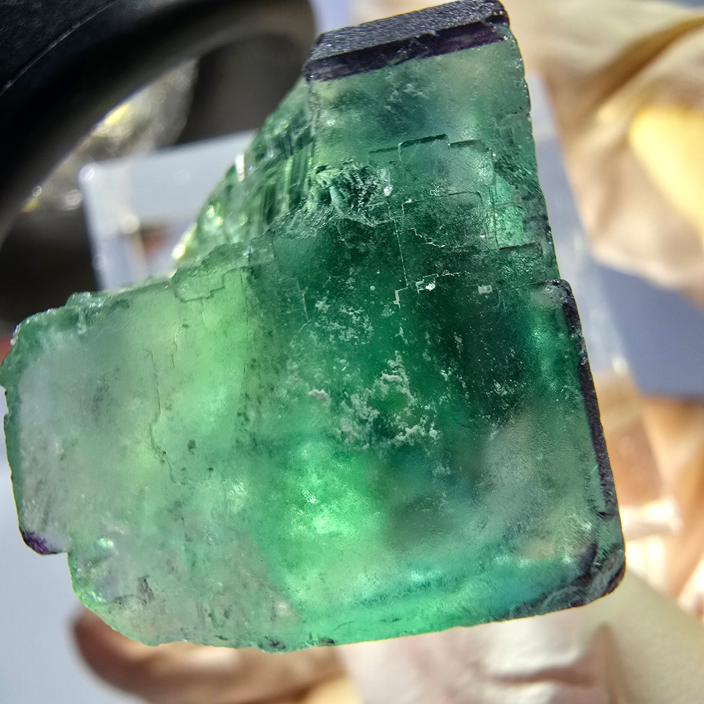 Phantom Fluorit Würfel parkettiert, grün lila Okorusu, Namibia 20*21*19mm