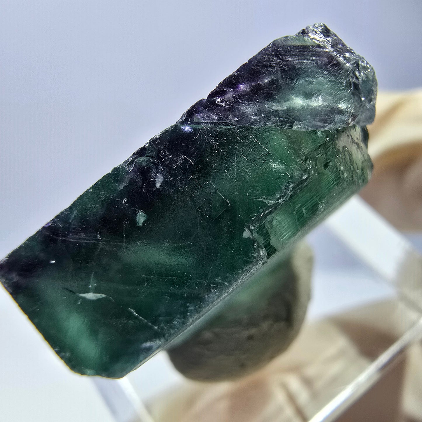 Phantom Fluorit Würfel parkettiert, grün lila Okorusu, Namibia 21*19*8mm