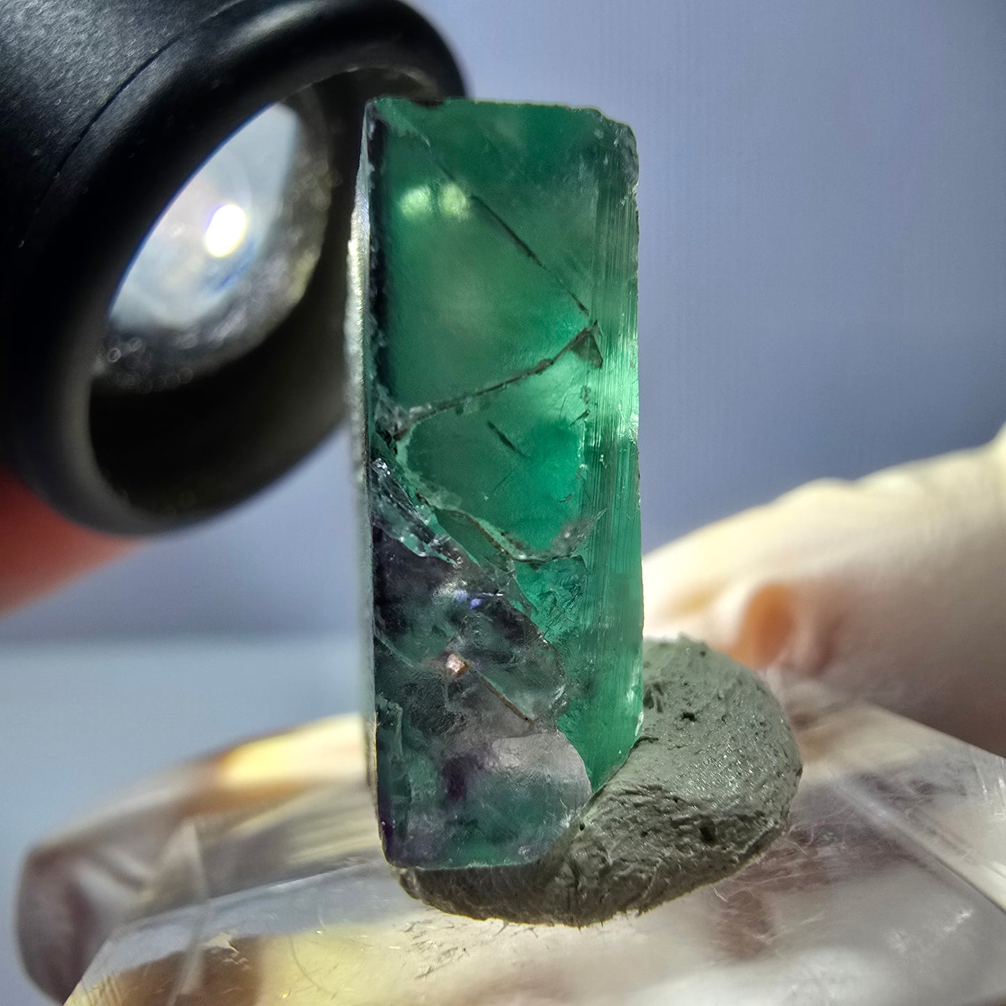 Phantom Fluorit Würfel parkettiert, grün lila Okorusu, Namibia 21*19*8mm