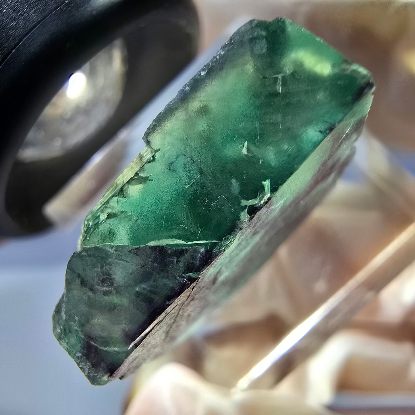 Phantom Fluorit Würfel parkettiert, grün lila Okorusu, Namibia 21*19*8mm