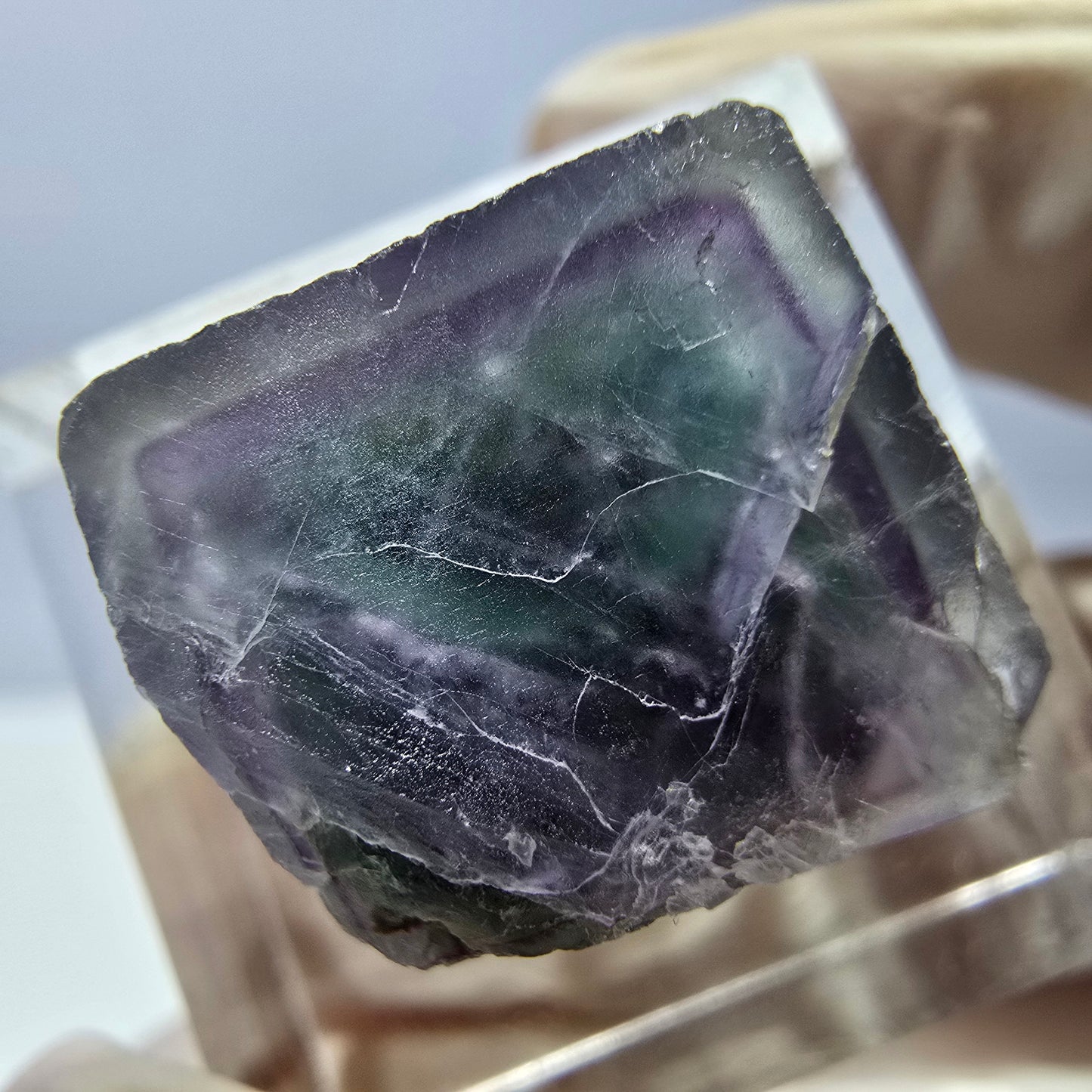 Phantom Fluorit Würfel parkettiert, grün lila Okorusu, Namibia 15*13*13mm