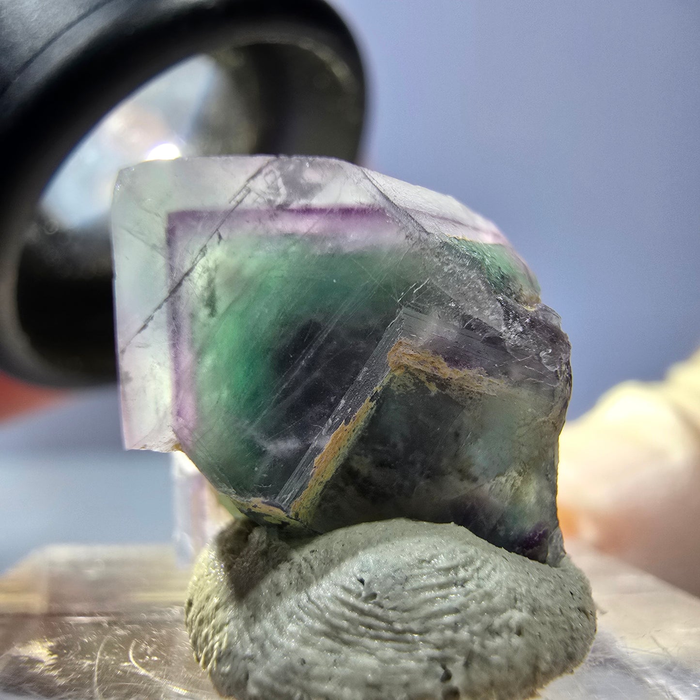 Phantom Fluorit Würfel parkettiert, grün lila Okorusu, Namibia 15*13*13mm