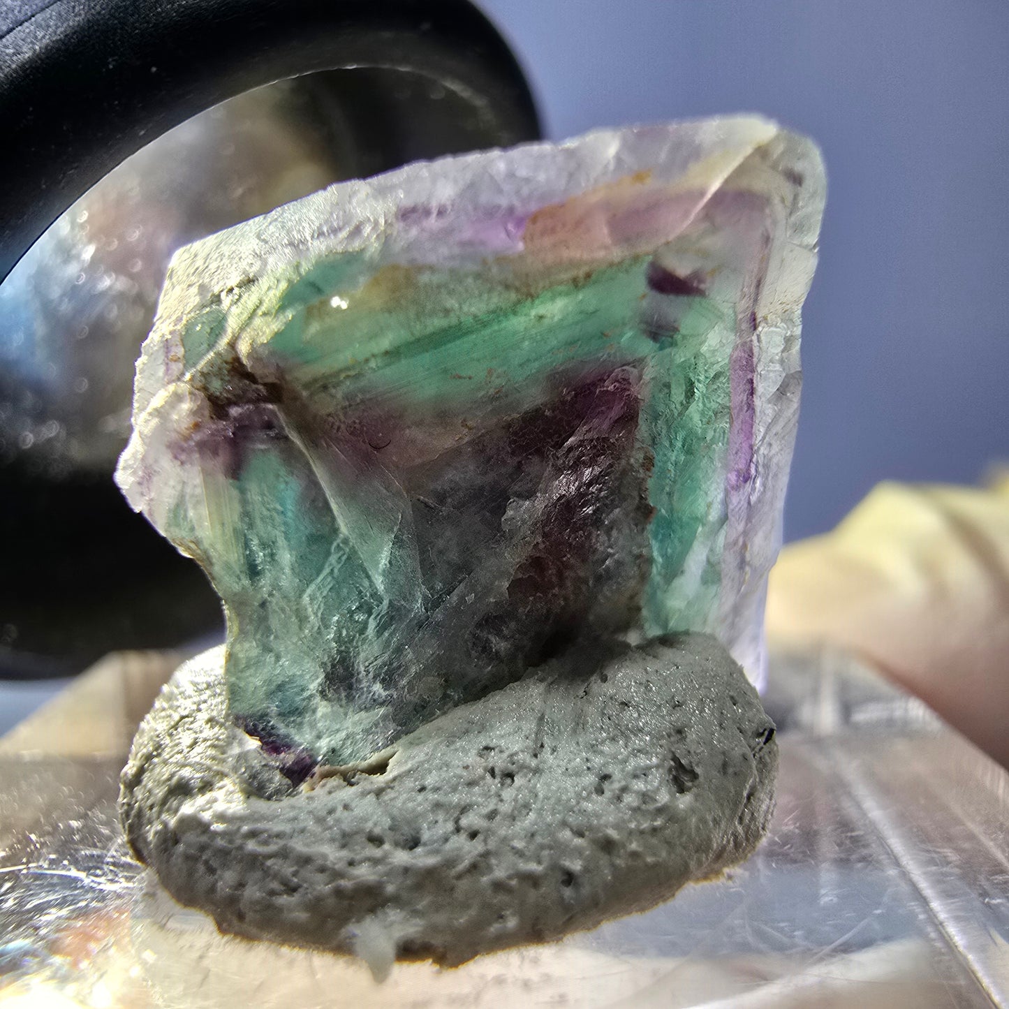 Phantom Fluorit Würfel parkettiert, grün lila Okorusu, Namibia 15*13*13mm