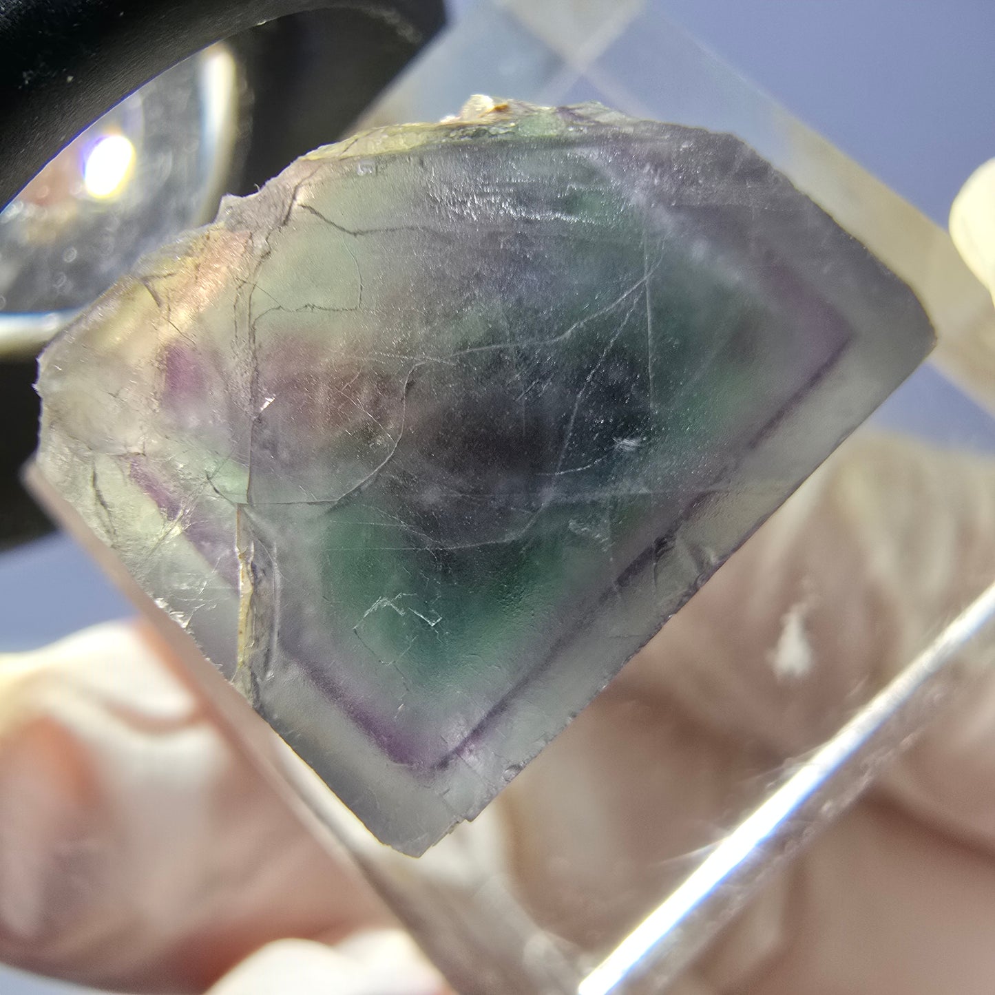 Phantom Fluorit Würfel parkettiert, grün lila Okorusu, Namibia 15*13*13mm
