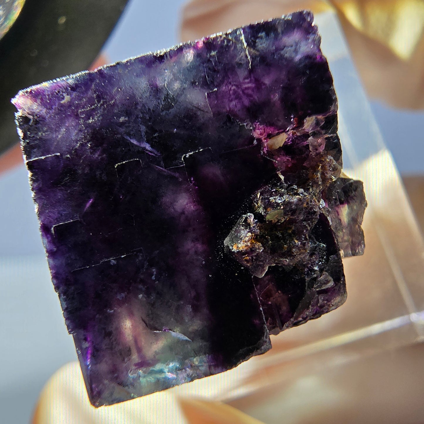 Phantom Fluorit Würfel parkettiert, grün lila Okorusu, Namibia 16*16*16mm