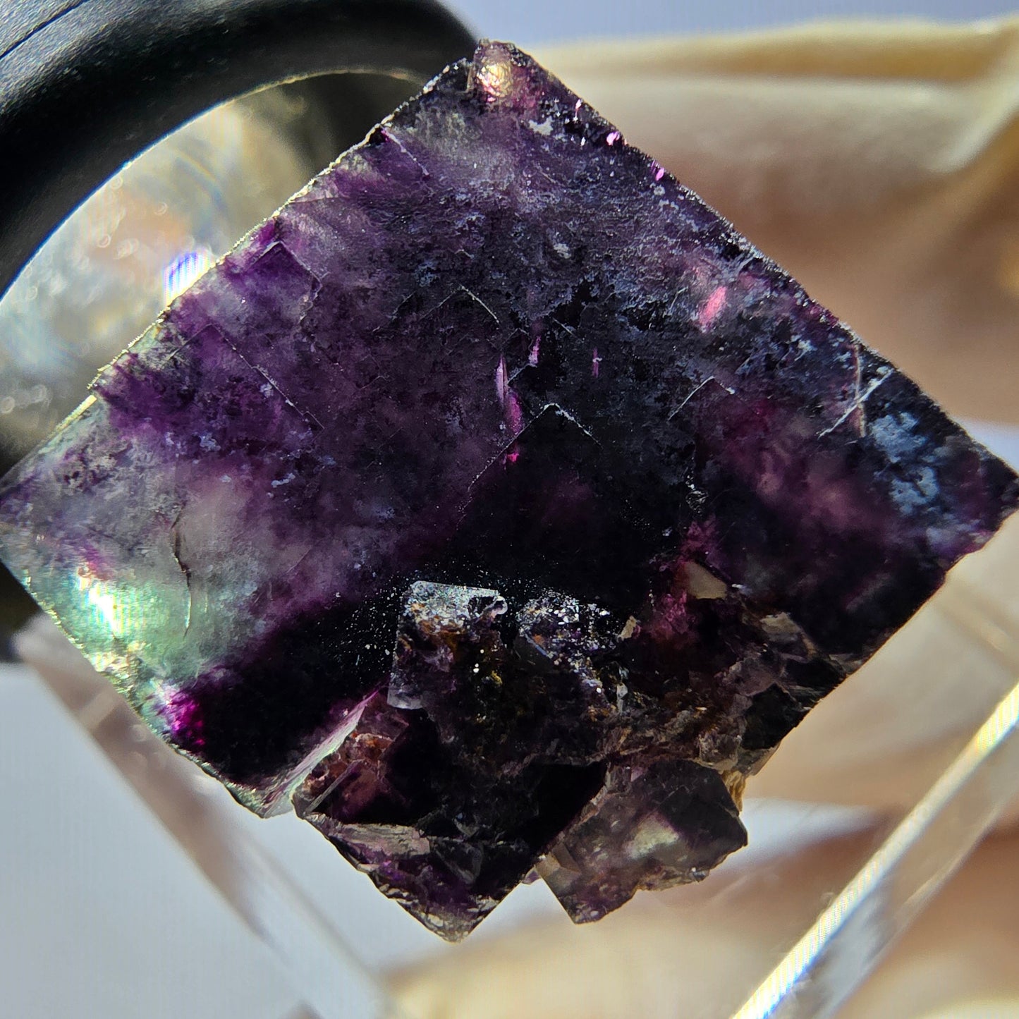 Phantom Fluorit Würfel parkettiert, grün lila Okorusu, Namibia 16*16*16mm