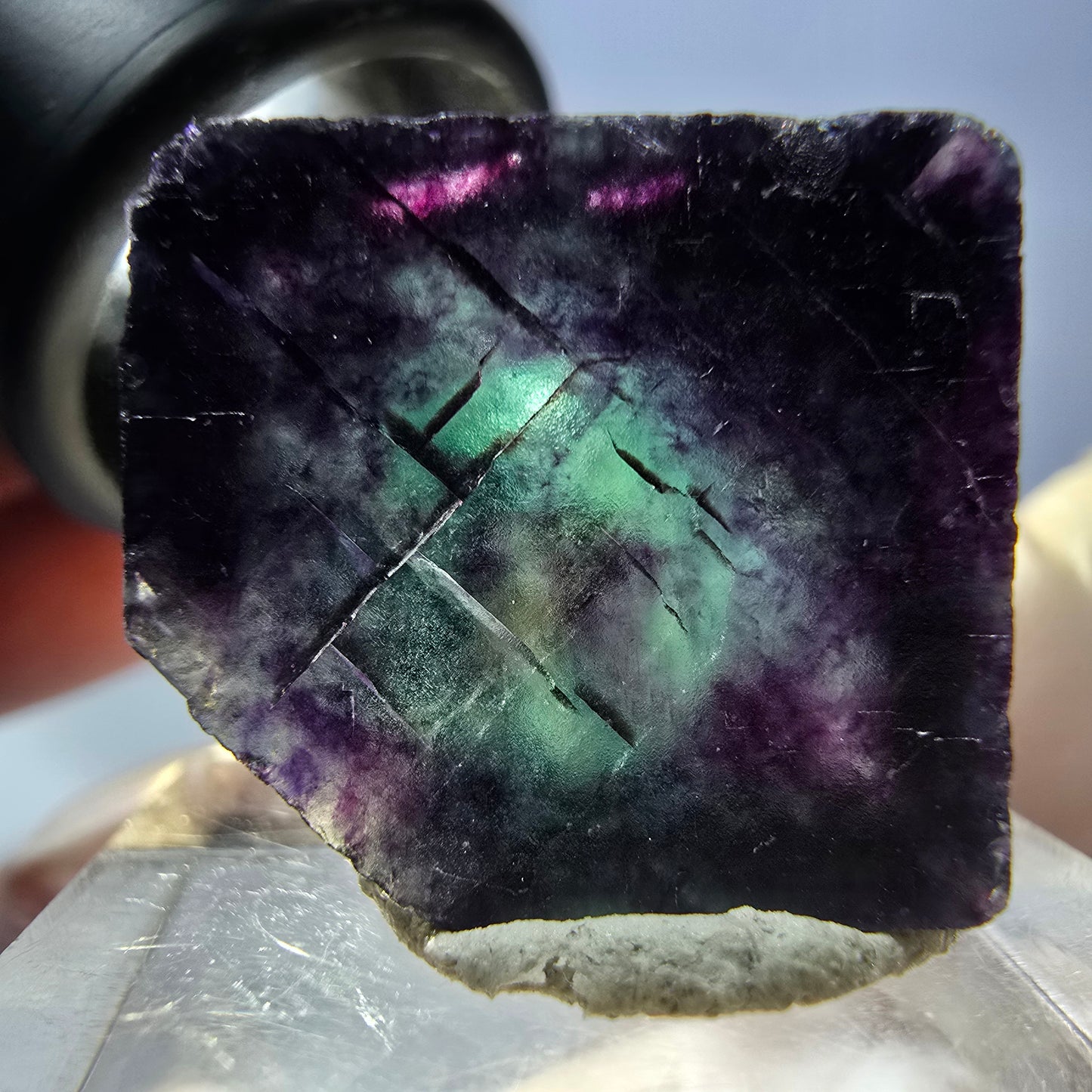 Phantom Fluorit Würfel parkettiert, grün lila Okorusu, Namibia 20*18*16mm