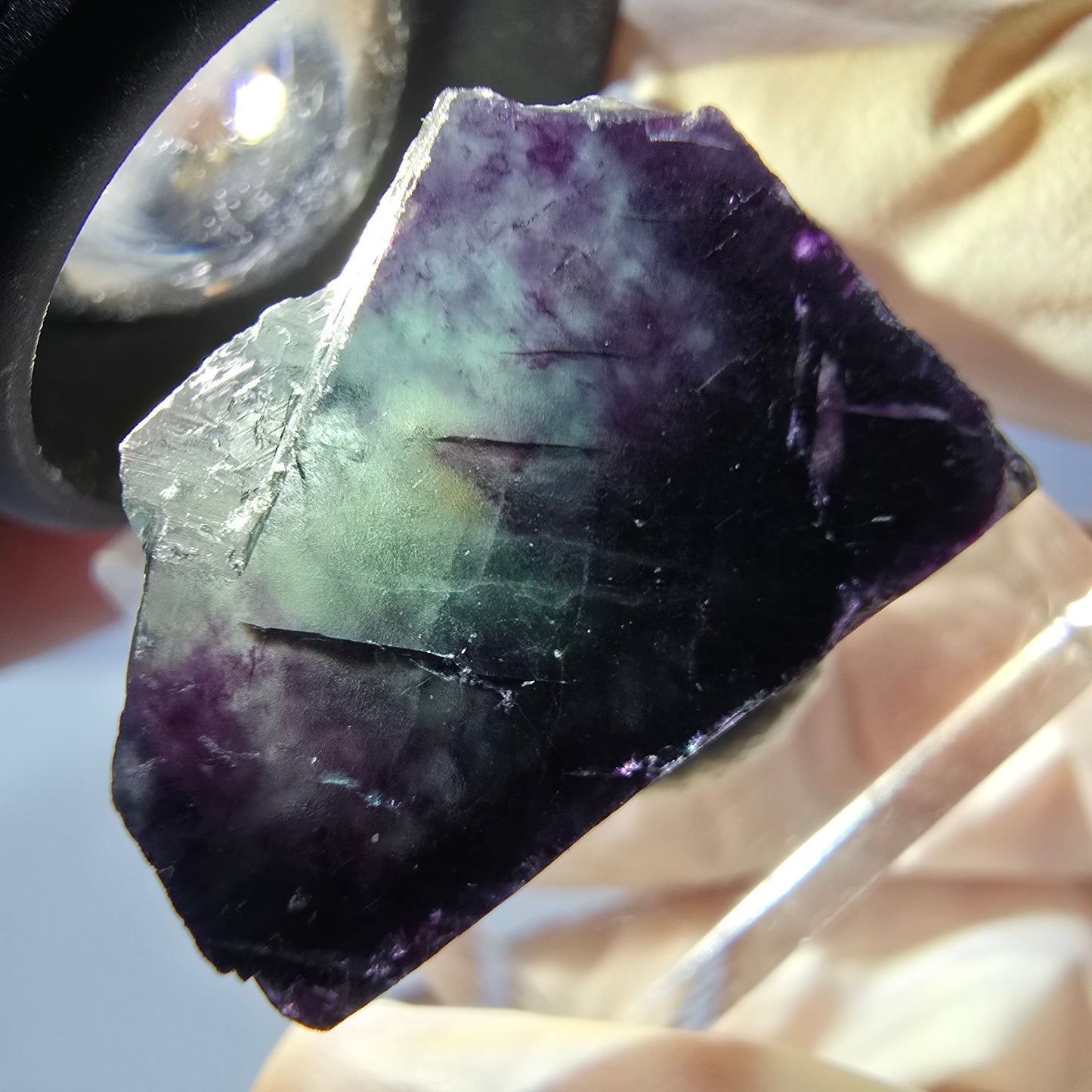 Phantom Fluorit Würfel parkettiert, grün lila Okorusu, Namibia 20*18*16mm