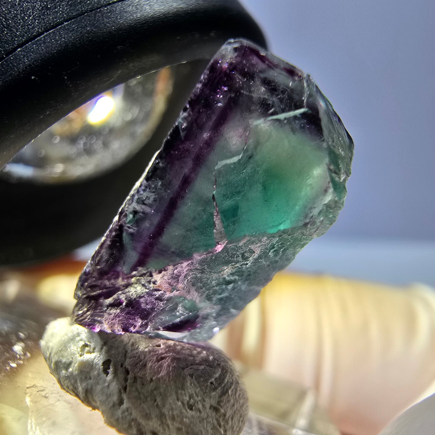 Phantom Fluorit Würfel parkettiert, grün lila Okorusu, Namibia 19*17*9mm