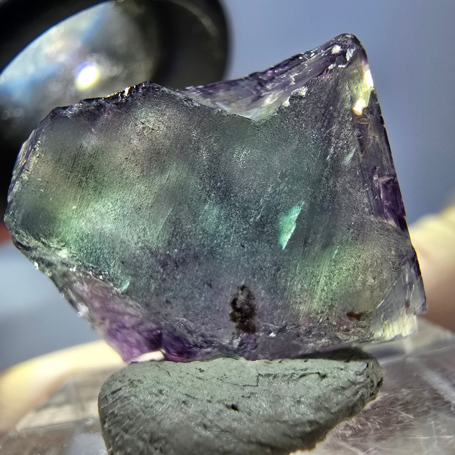 Phantom Fluorit Würfel parkettiert, grün lila Okorusu, Namibia 19*17*9mm