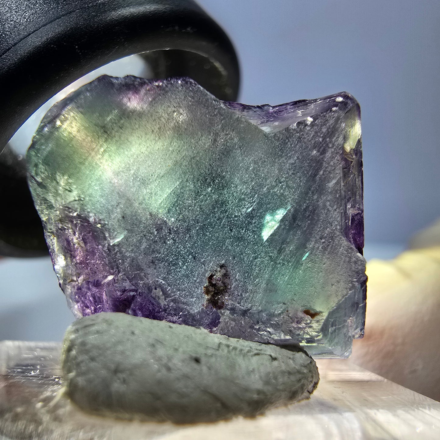 Phantom Fluorit Würfel parkettiert, grün lila Okorusu, Namibia 19*17*9mm