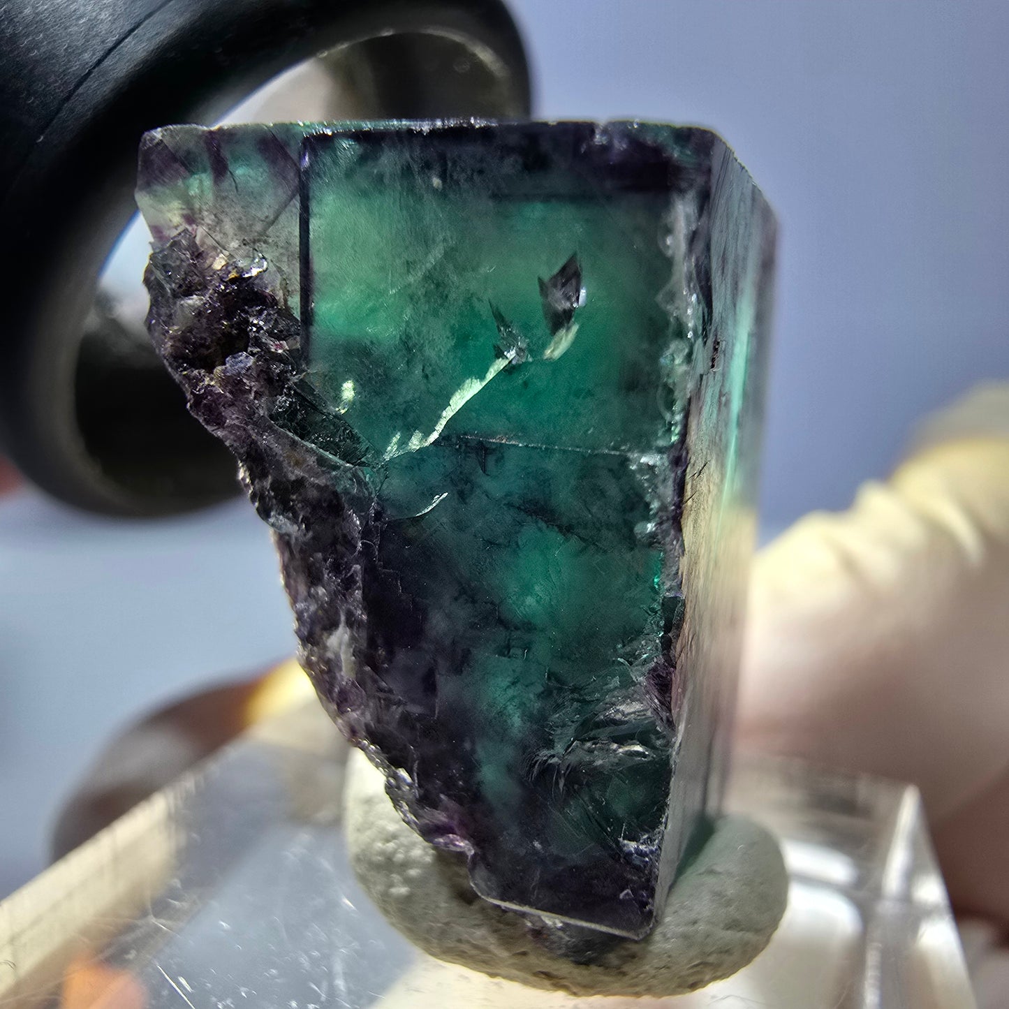 Phantom Fluorit Würfel parkettiert, grün lila Okorusu, Namibia 23*22*18mm
