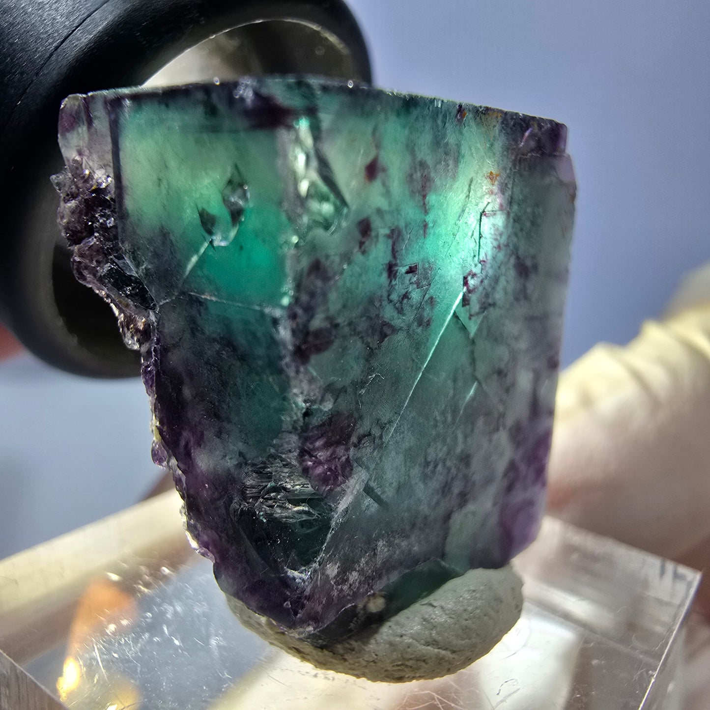 Phantom Fluorit Würfel parkettiert, grün lila Okorusu, Namibia 23*22*18mm