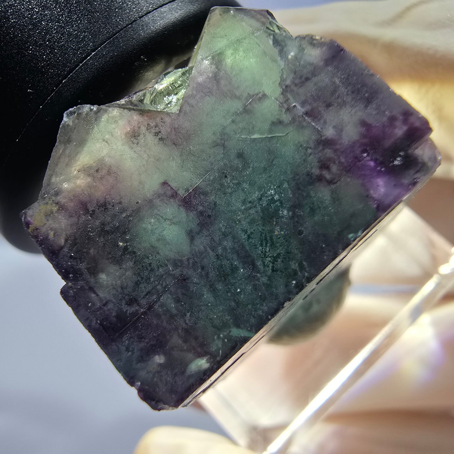 Phantom Fluorit Würfel parkettiert, grün lila Okorusu, Namibia 23*22*18mm