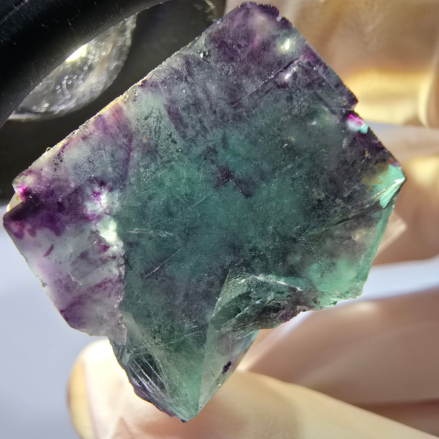 Phantom Fluorit Würfel parkettiert, grün lila Okorusu, Namibia 23*22*18mm