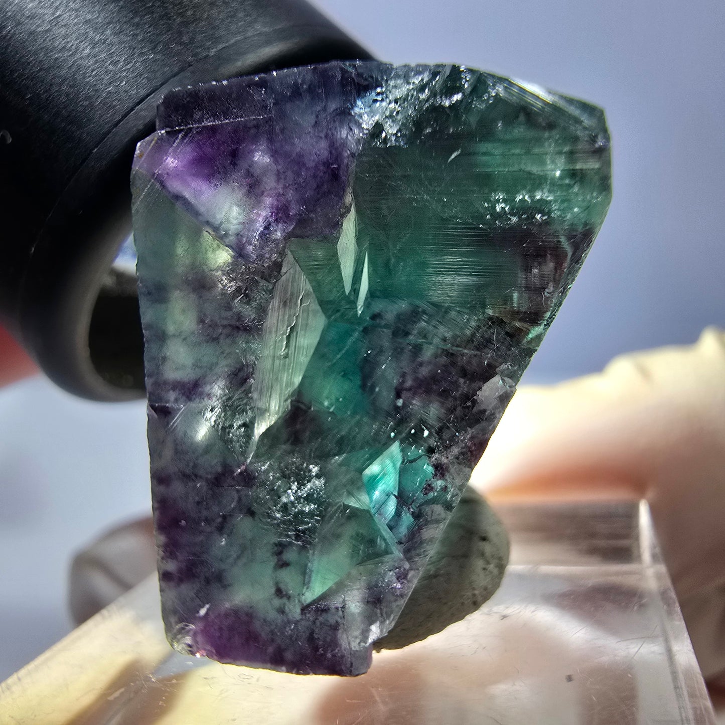 Phantom Fluorit Würfel parkettiert, grün lila Okorusu, Namibia 23*22*18mm