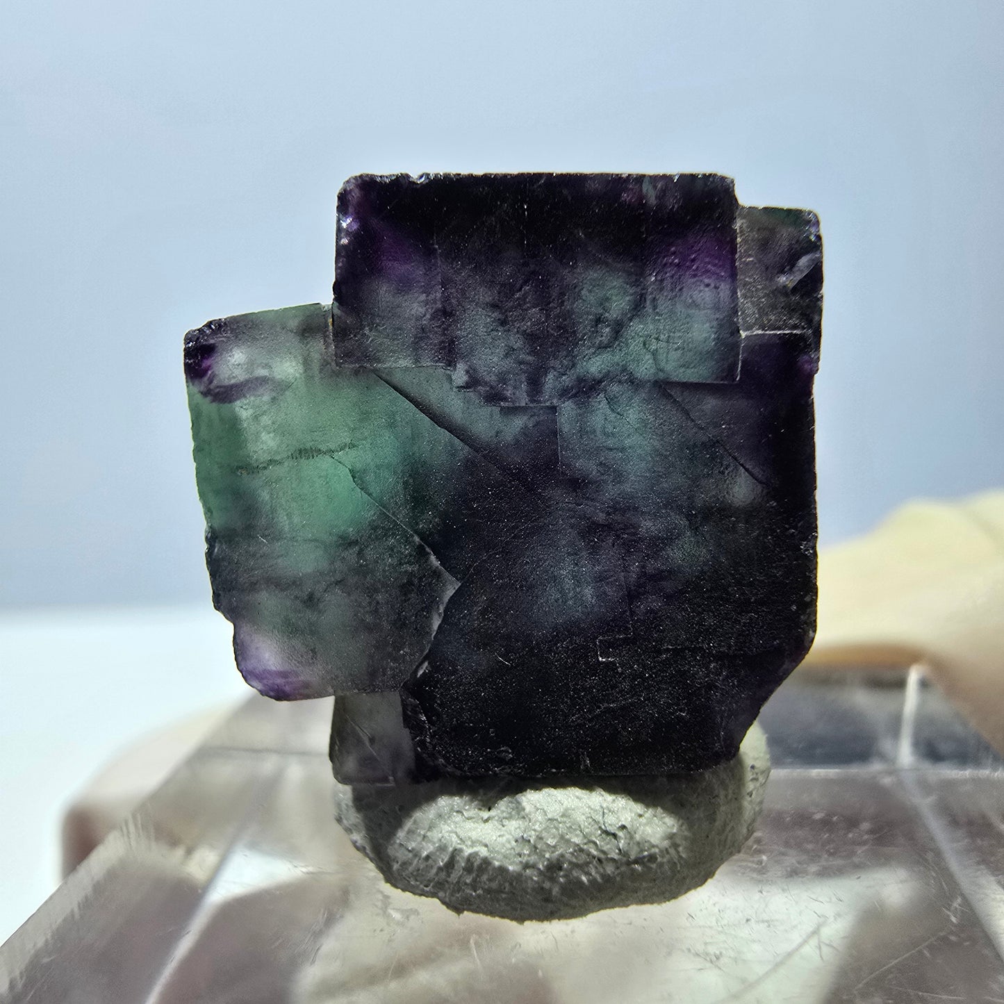 Phantom Fluorit Würfel parkettiert, grün lila Okorusu, Namibia 17*17*11mm