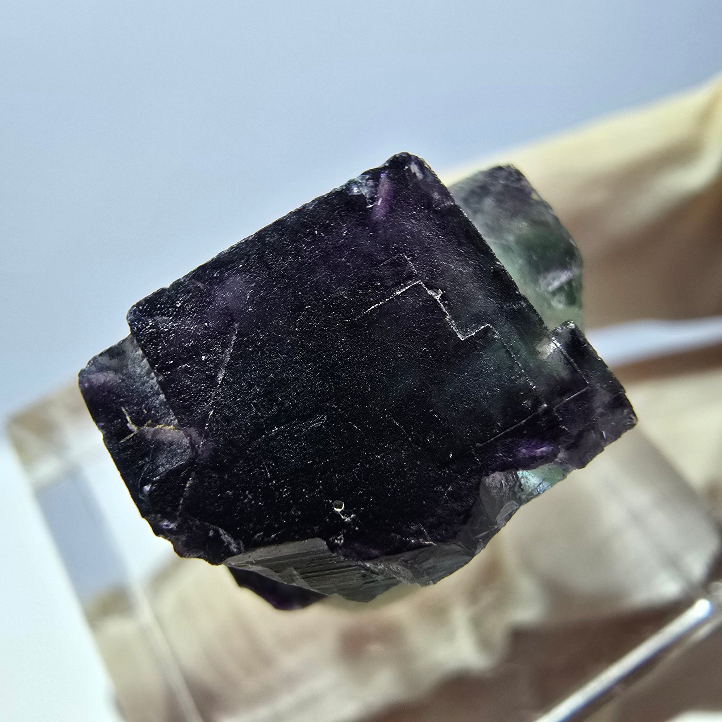 Phantom Fluorit Würfel parkettiert, grün lila Okorusu, Namibia 17*17*11mm