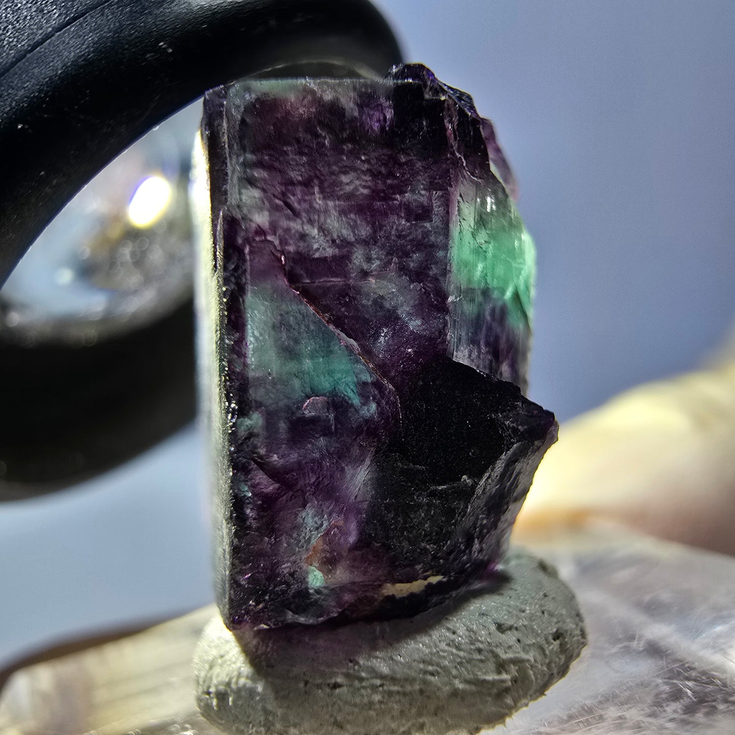 Phantom Fluorit Würfel parkettiert, grün lila Okorusu, Namibia 17*17*11mm