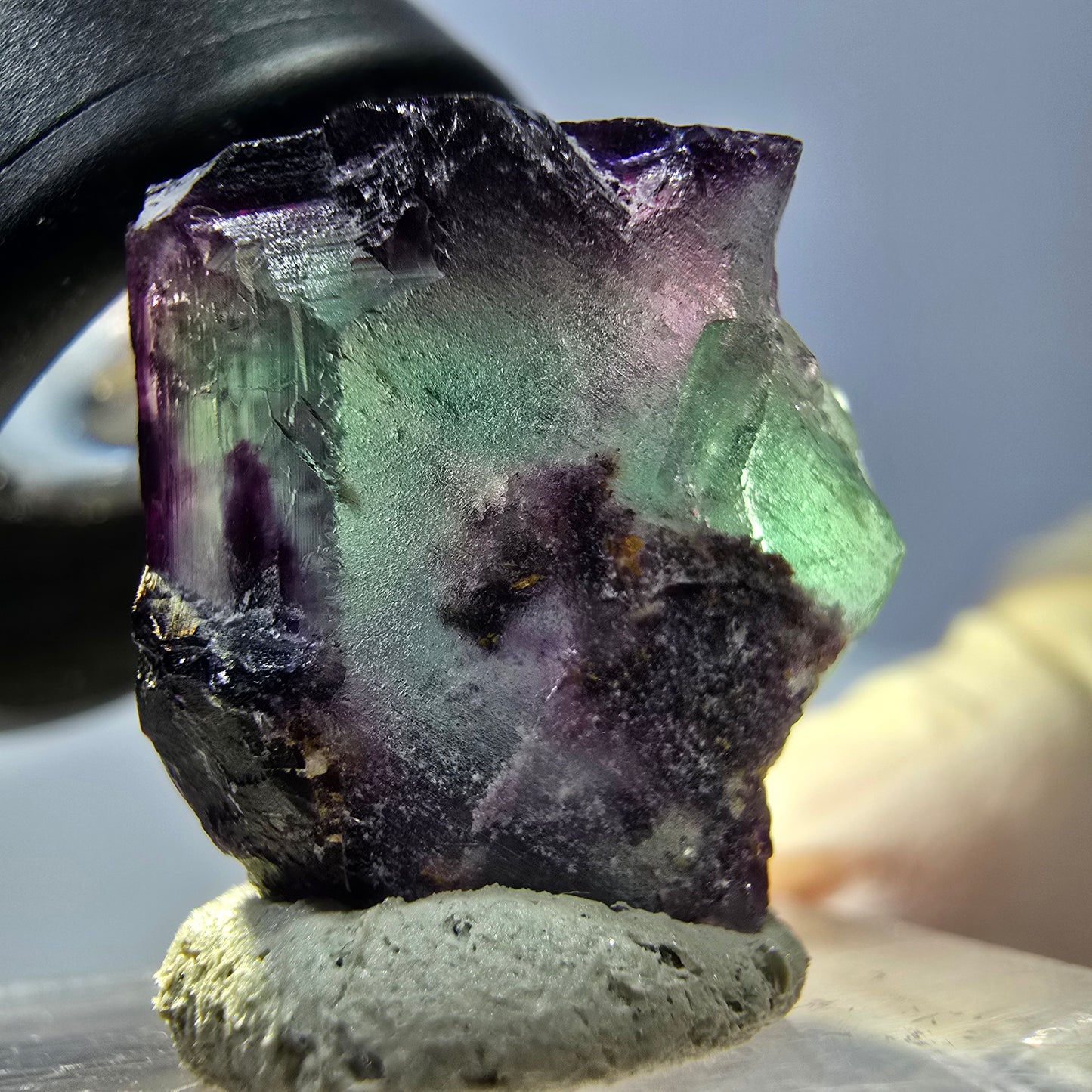 Phantom Fluorit Würfel parkettiert, grün lila Okorusu, Namibia 17*17*11mm