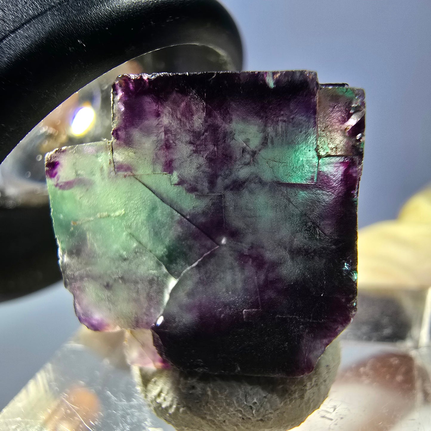 Phantom Fluorit Würfel parkettiert, grün lila Okorusu, Namibia 17*17*11mm