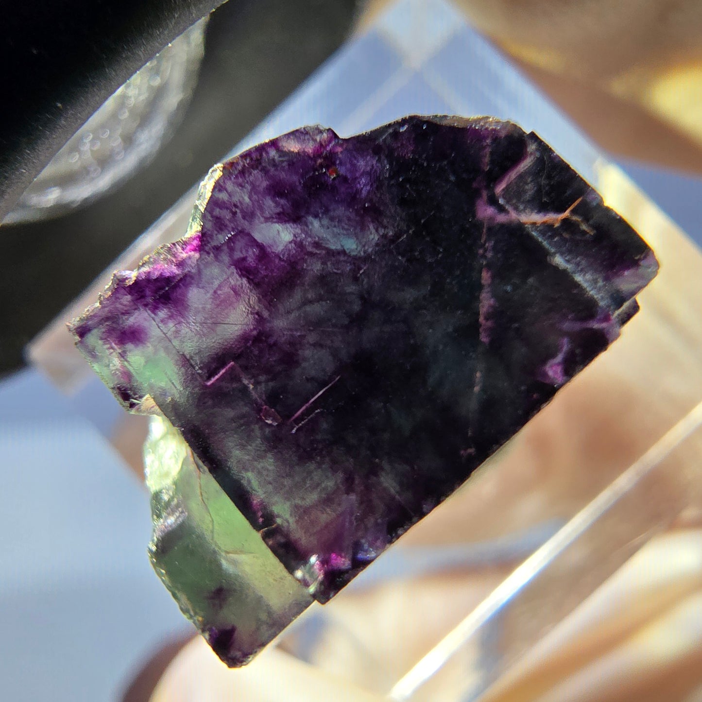 Phantom Fluorit Würfel parkettiert, grün lila Okorusu, Namibia 17*17*11mm