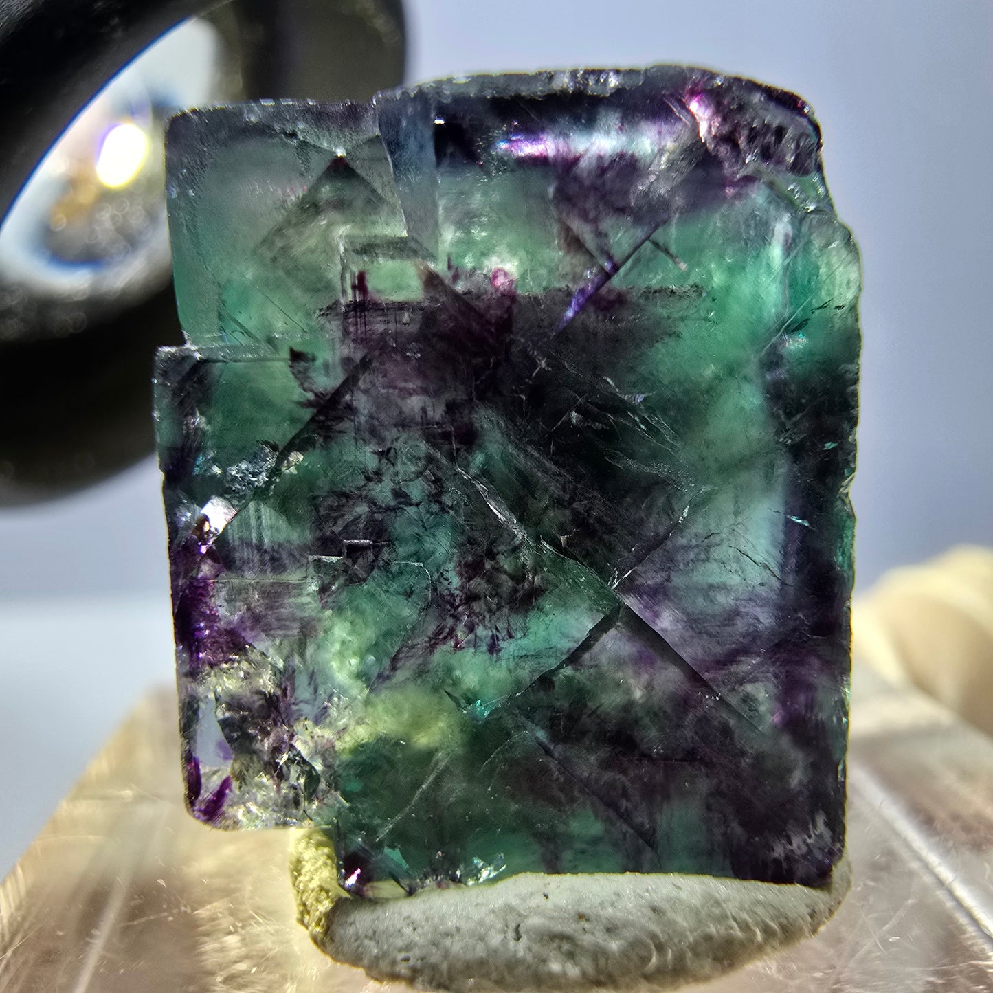 Phantom Fluorit Würfel parkettiert, grün lila Okorusu, Namibia 18*15*15mm