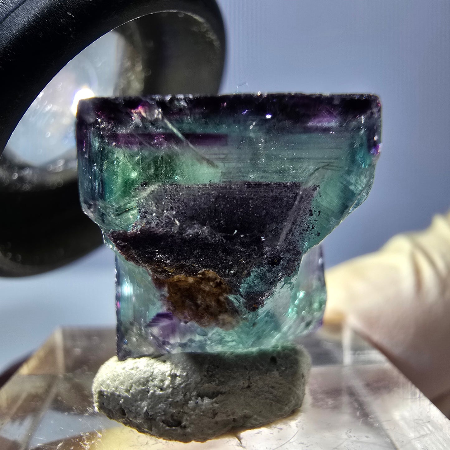 Phantom Fluorit Würfel parkettiert, grün lila Okorusu, Namibia 18*15*15mm