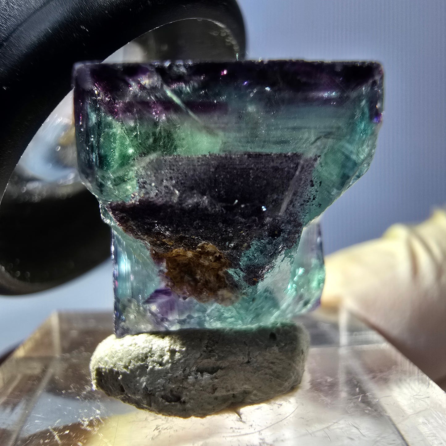 Phantom Fluorit Würfel parkettiert, grün lila Okorusu, Namibia 18*15*15mm