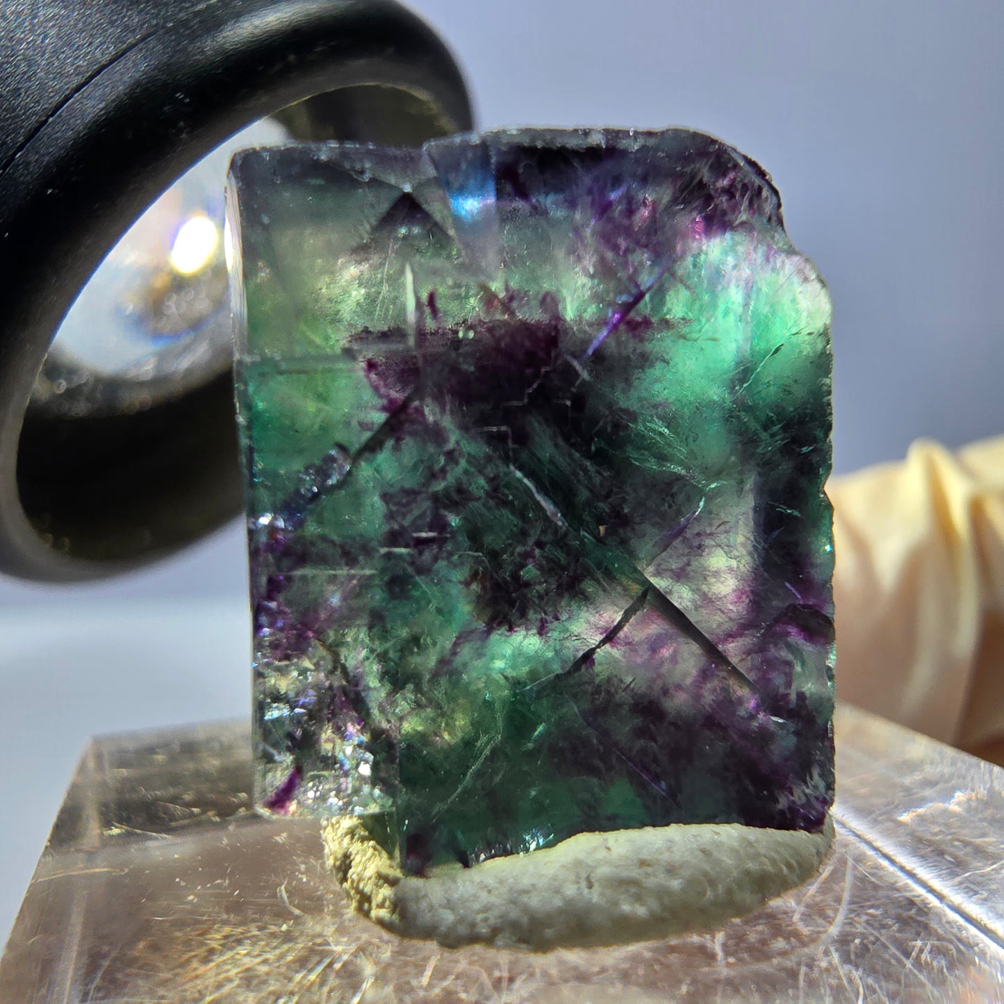 Phantom Fluorit Würfel parkettiert, grün lila Okorusu, Namibia 18*15*15mm