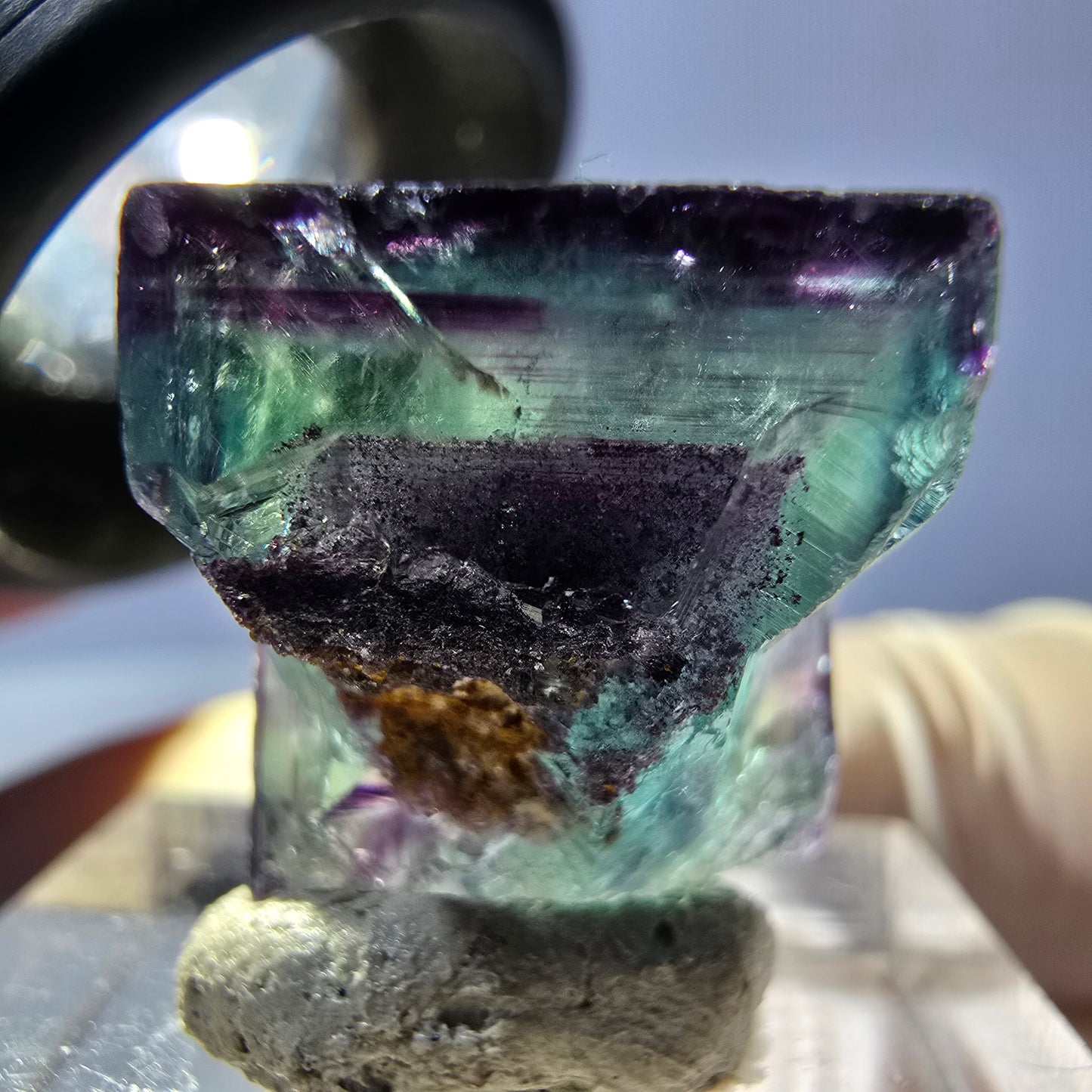 Phantom Fluorit Würfel parkettiert, grün lila Okorusu, Namibia 18*15*15mm