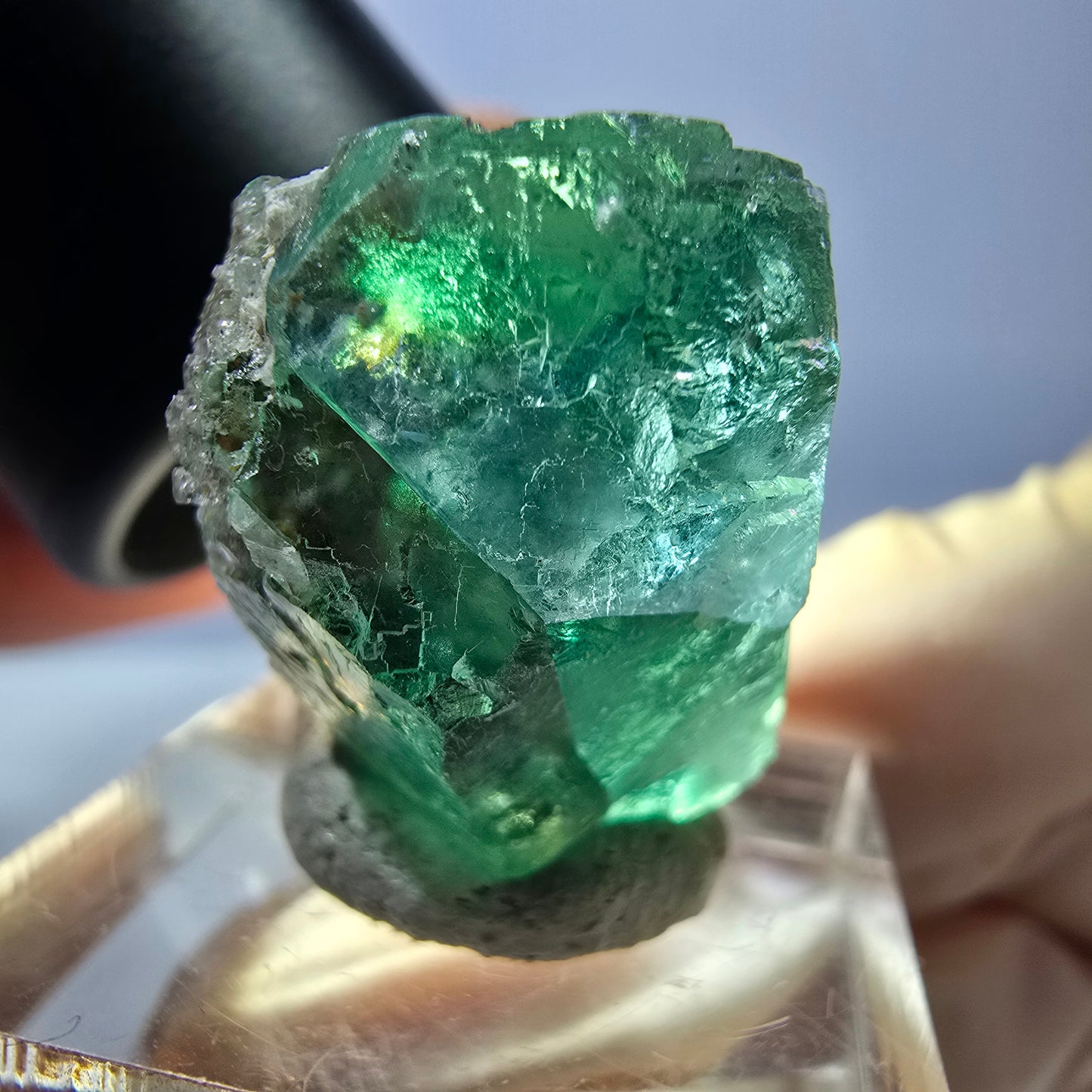 Phantom Fluorit Würfel parkettiert, grün lila Okorusu, Namibia 26*23*17mm