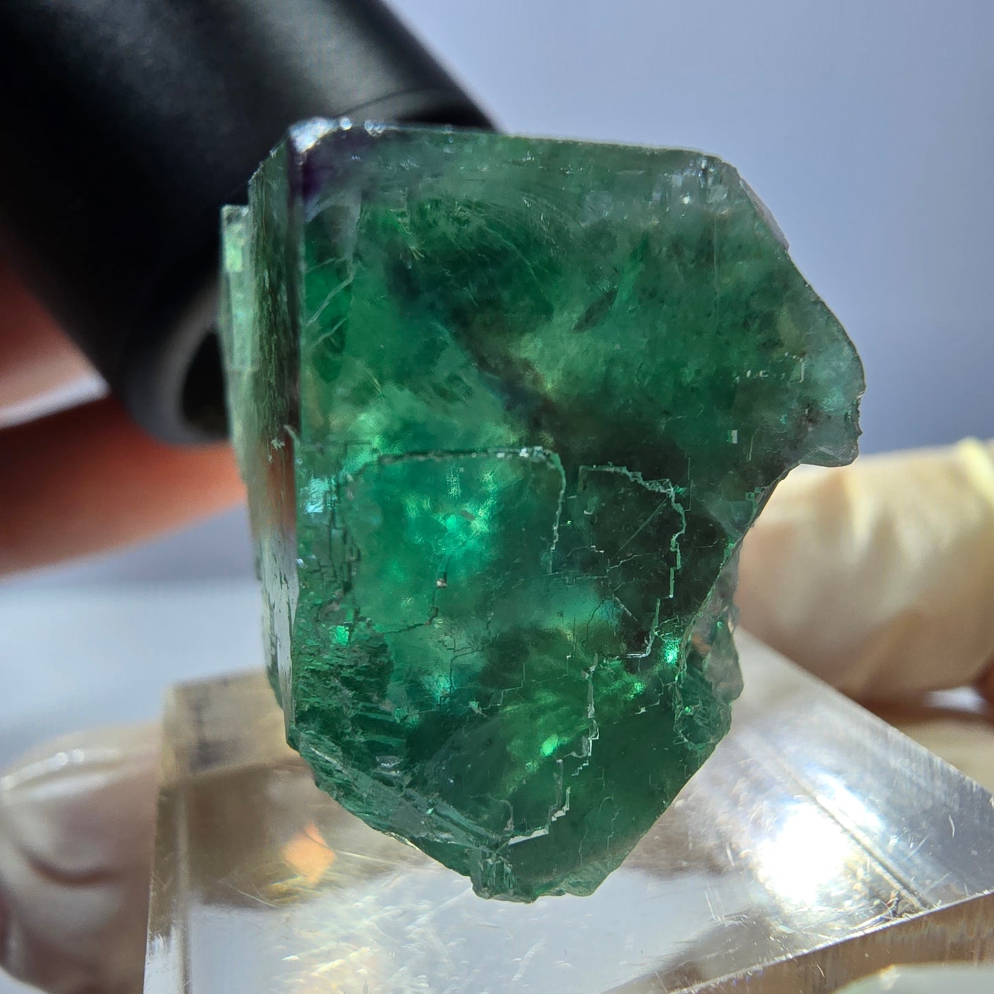 Phantom Fluorit Würfel parkettiert, grün lila Okorusu, Namibia 26*23*17mm