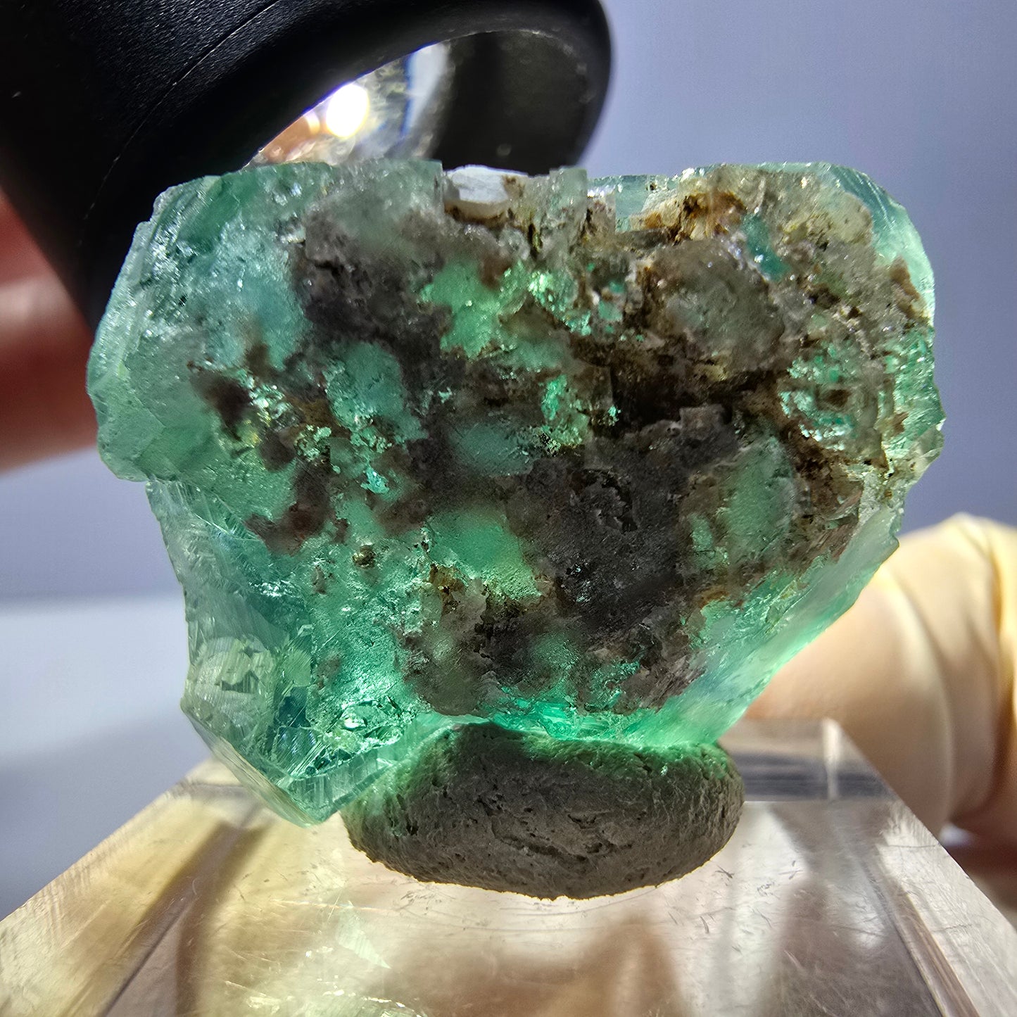 Phantom Fluorit Würfel parkettiert, grün lila Okorusu, Namibia 26*23*17mm