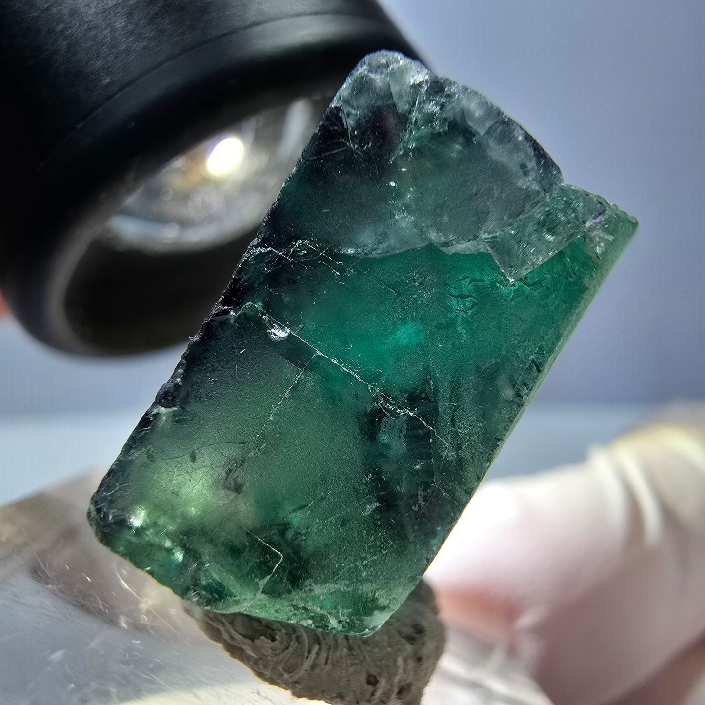 Phantom Fluorit Würfel parkettiert, grün lila Okorusu, Namibia 22*22*11mm