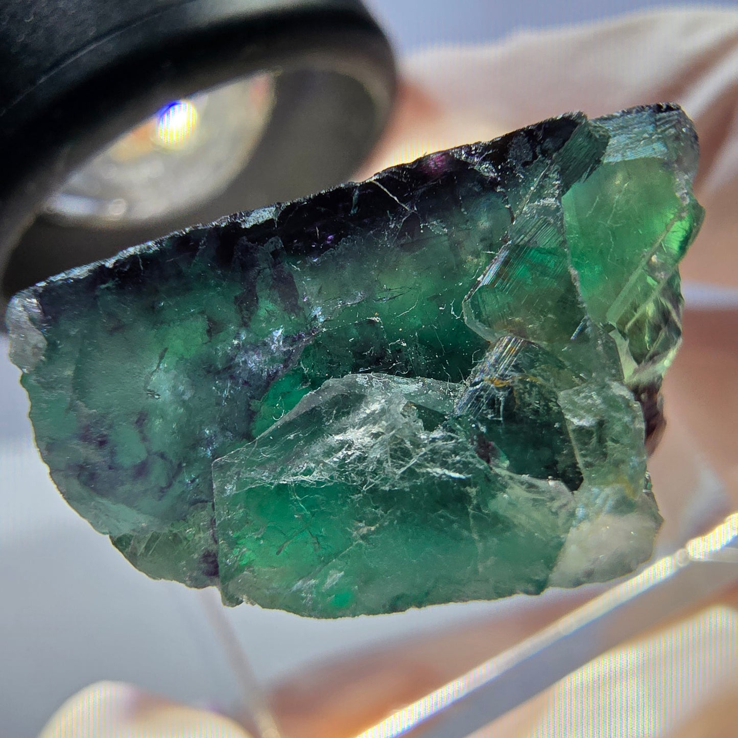 Phantom Fluorit Würfel parkettiert, grün lila Okorusu, Namibia 22*22*11mm