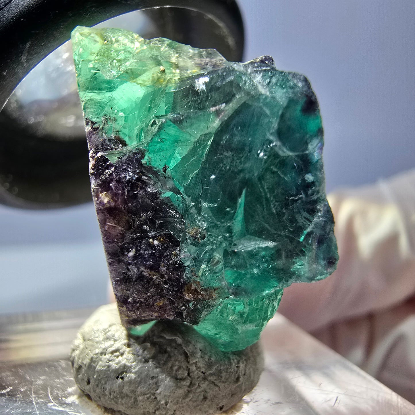 Phantom Fluorit Würfel parkettiert, grün lila Okorusu, Namibia 22*22*11mm