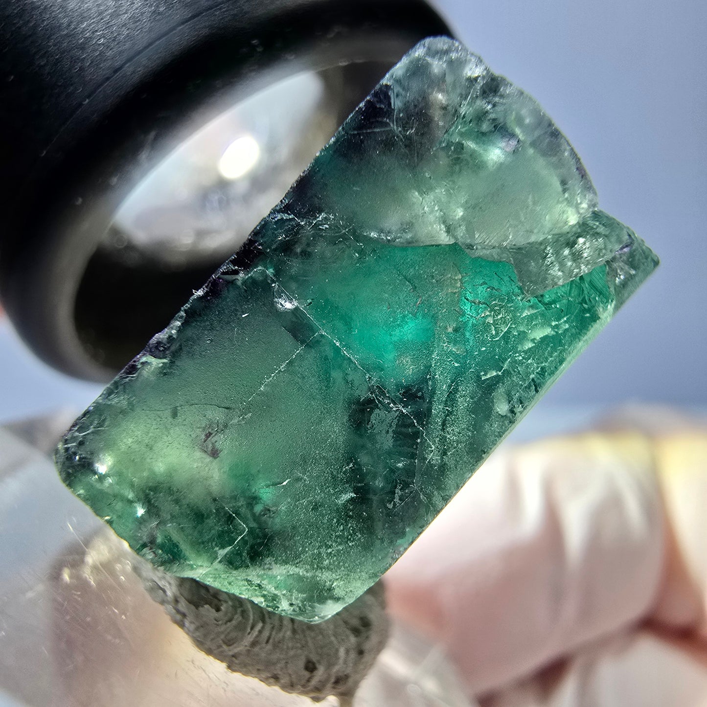 Phantom Fluorit Würfel parkettiert, grün lila Okorusu, Namibia 22*22*11mm