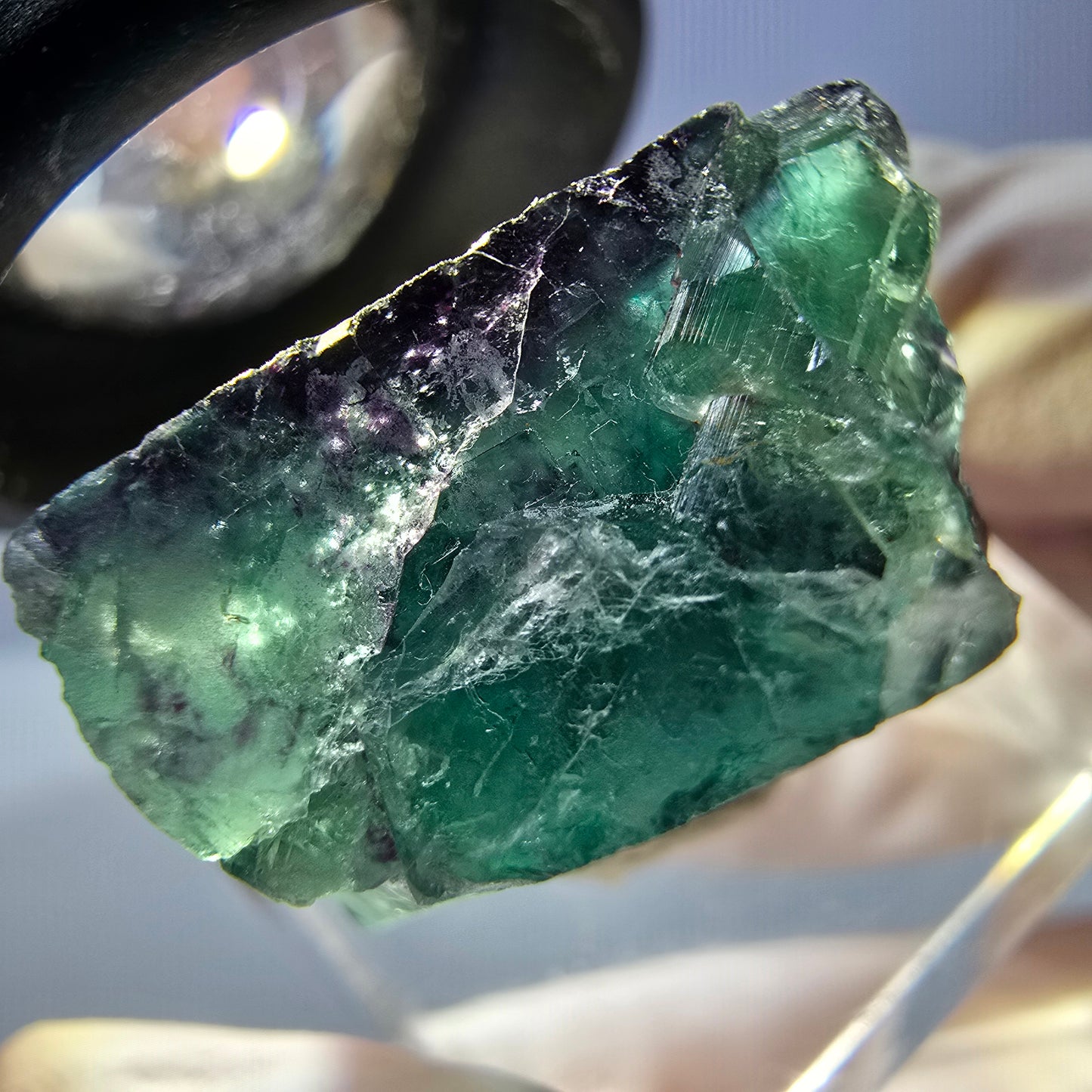 Phantom Fluorit Würfel parkettiert, grün lila Okorusu, Namibia 22*22*11mm