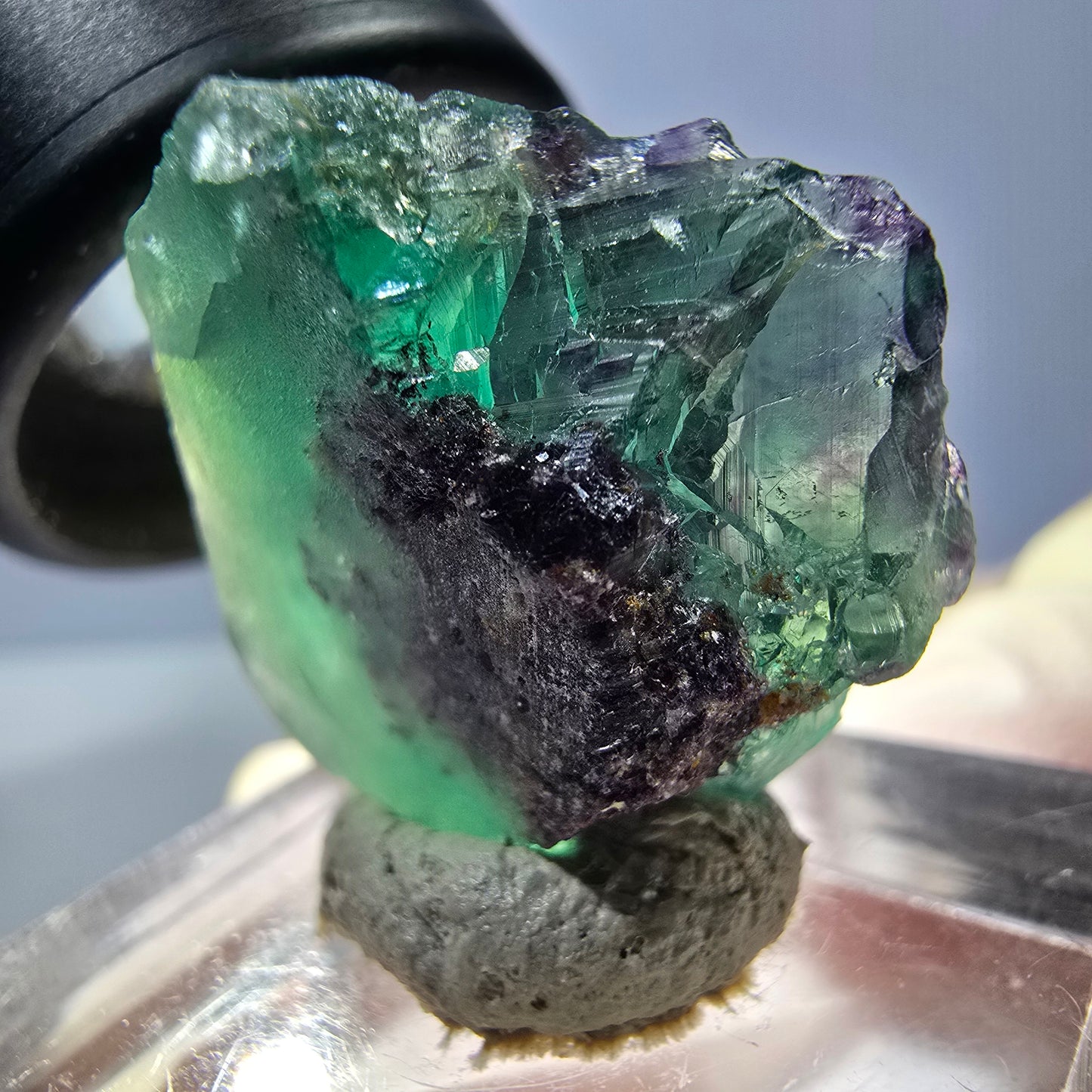 Phantom Fluorit Würfel parkettiert, grün lila Okorusu, Namibia 22*22*11mm