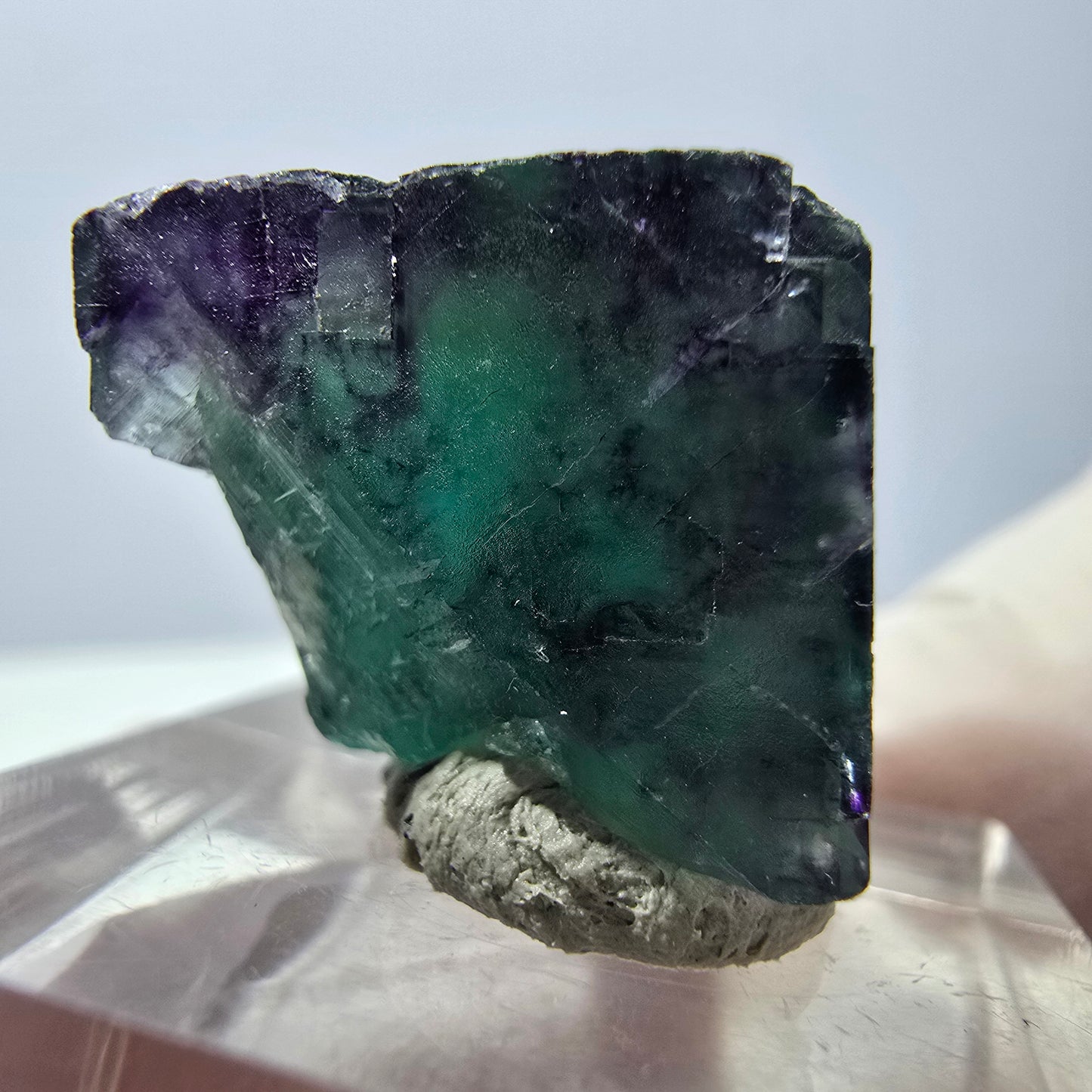 Phantom Fluorit Würfel parkettiert, grün lila Okorusu, Namibia 19*18*16mm