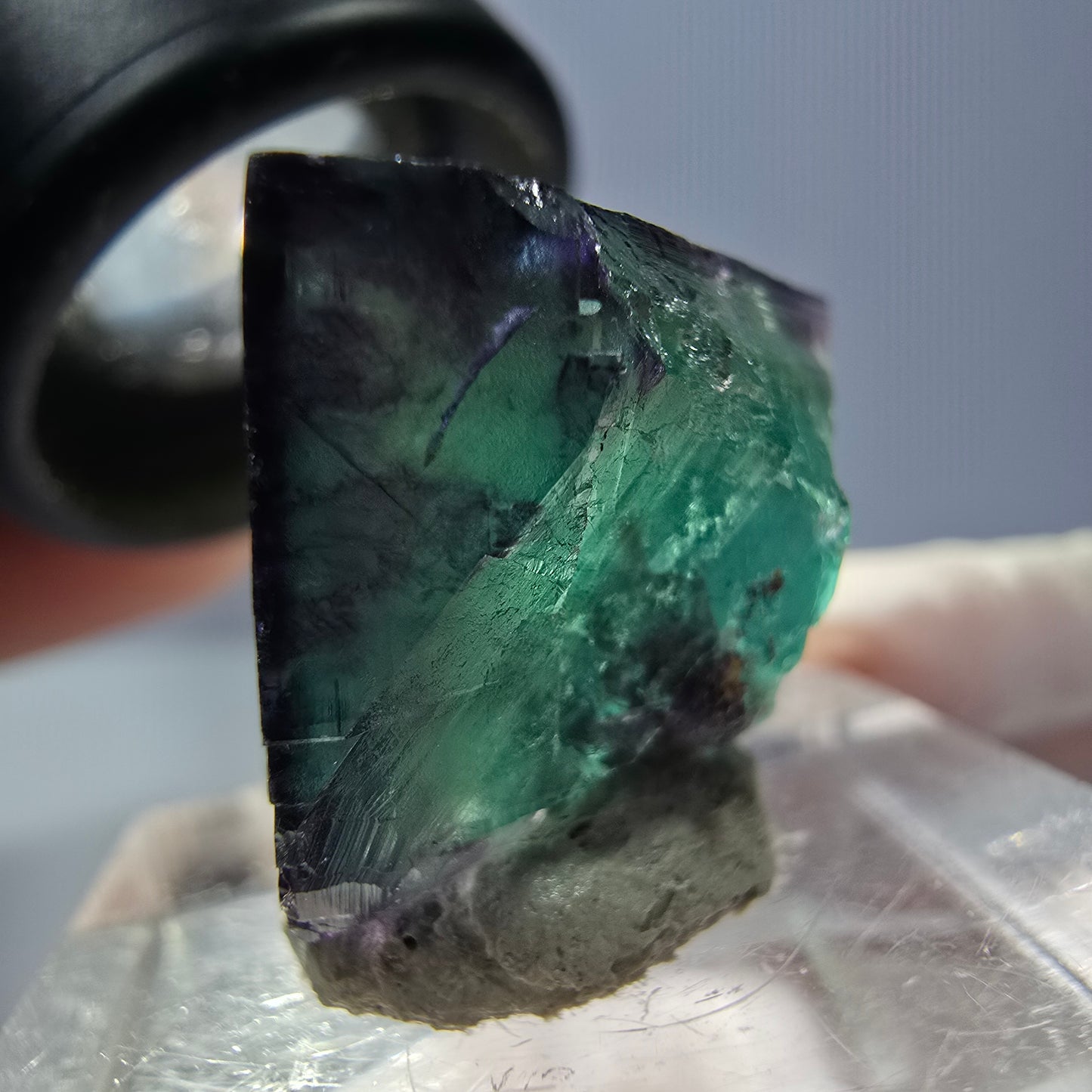 Phantom Fluorit Würfel parkettiert, grün lila Okorusu, Namibia 19*18*16mm