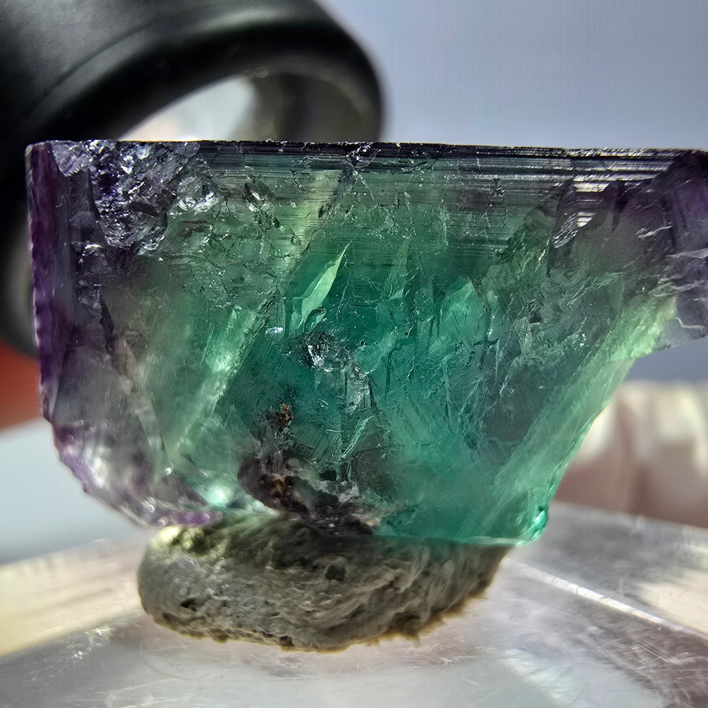 Phantom Fluorit Würfel parkettiert, grün lila Okorusu, Namibia 19*18*16mm