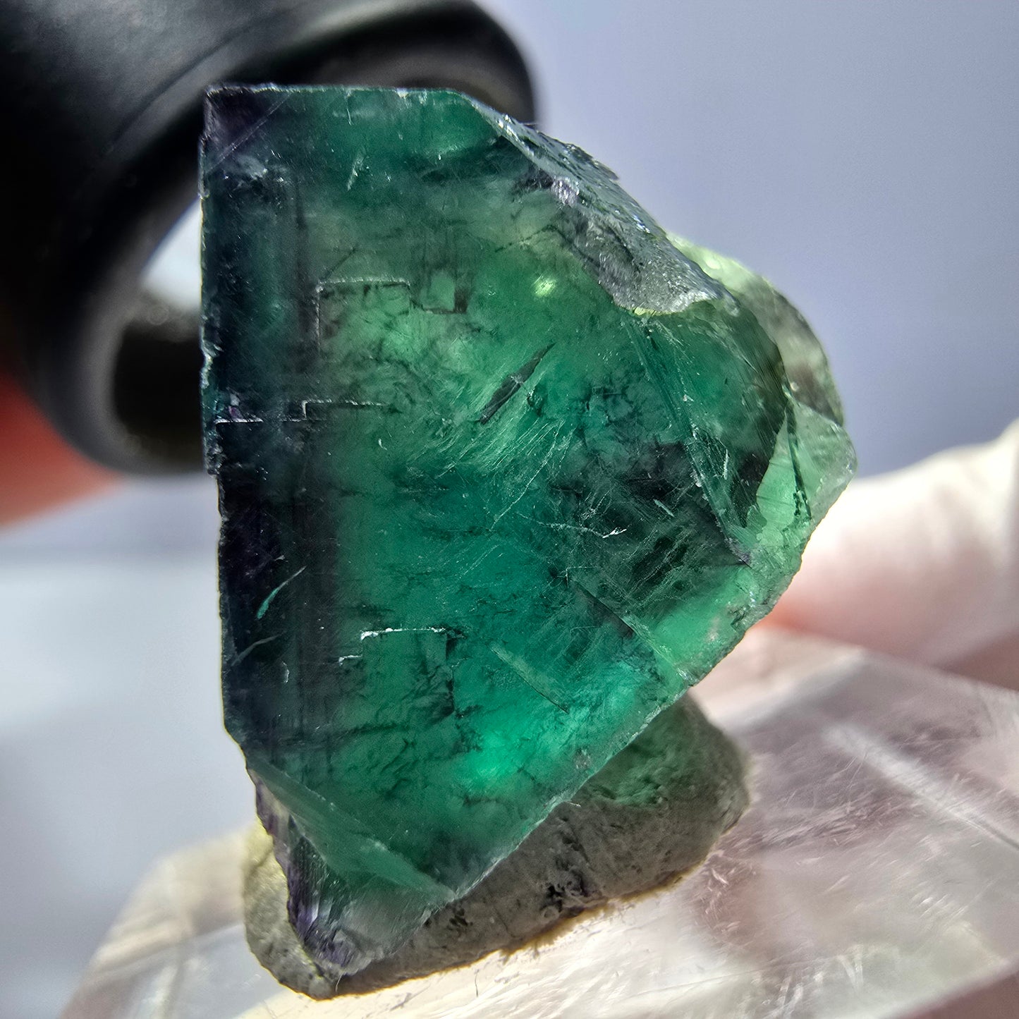 Phantom Fluorit Würfel parkettiert, grün lila Okorusu, Namibia 22*20*17mm
