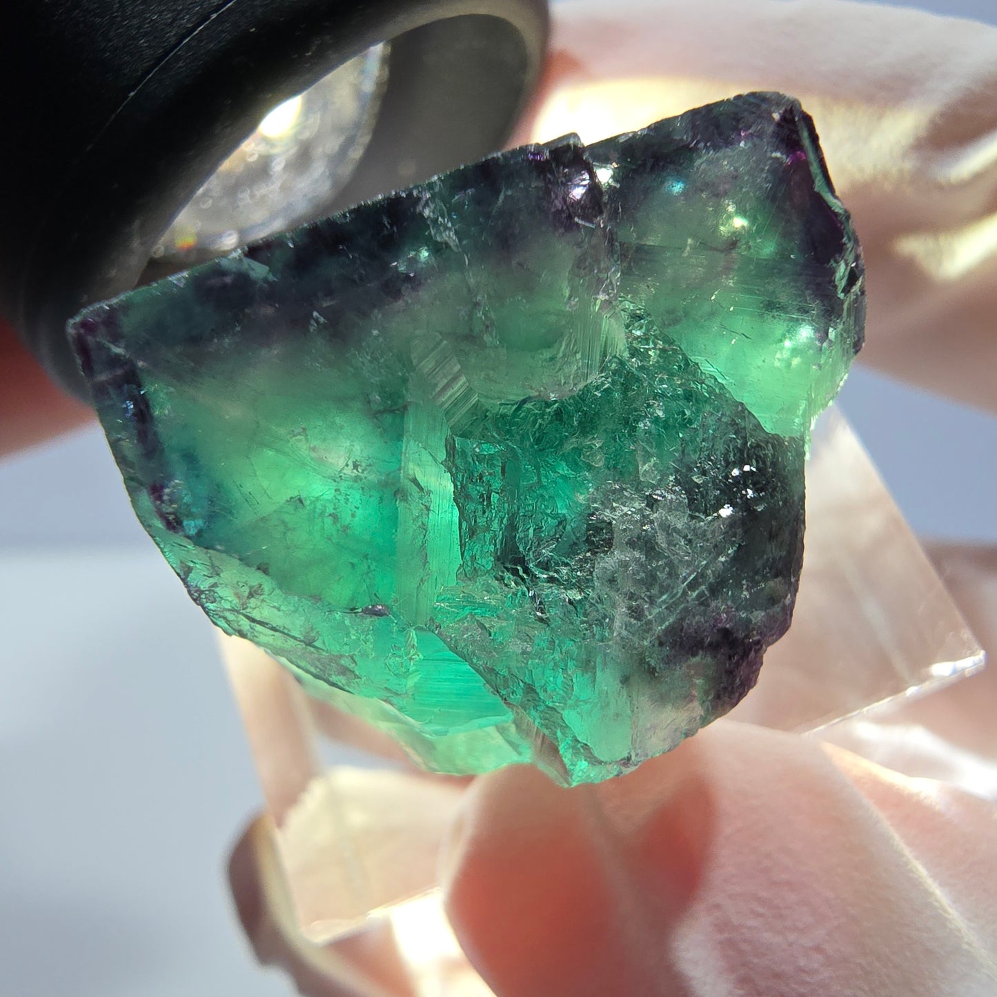 Phantom Fluorit Würfel parkettiert, grün lila Okorusu, Namibia 22*20*17mm